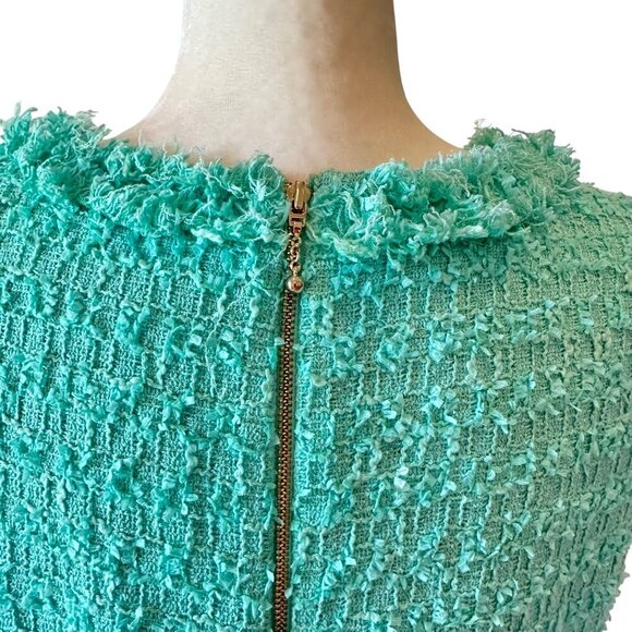 Kate Spade New York Sleeveless Tweed Textured Sheath Dress Size 12 Teal - Picture 4 of 16